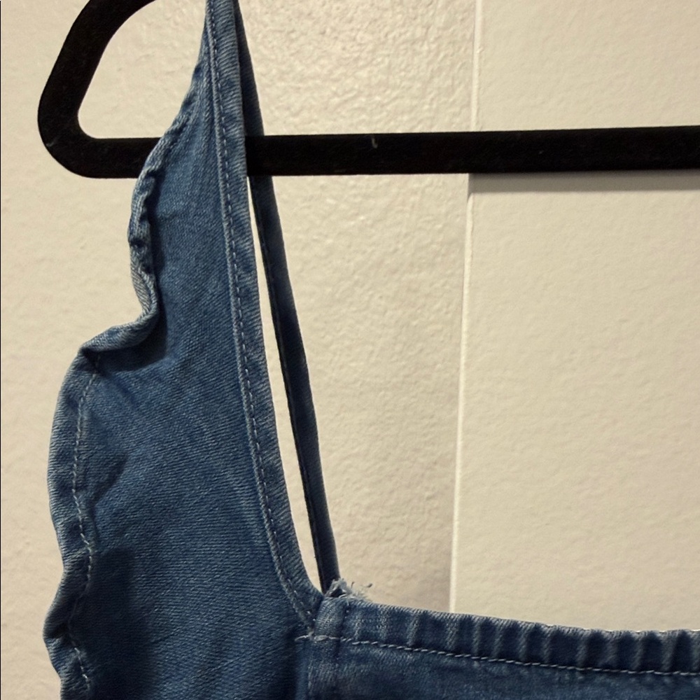 Amazon Denim Ruffle Mini Dress - Picture 2 of 3